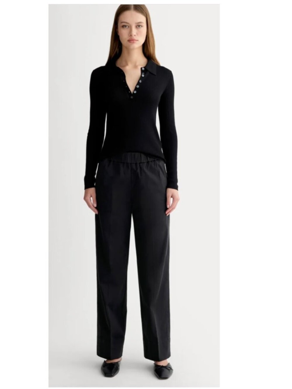 Everlane Cotton Easy Pant Pull On Black Size 4